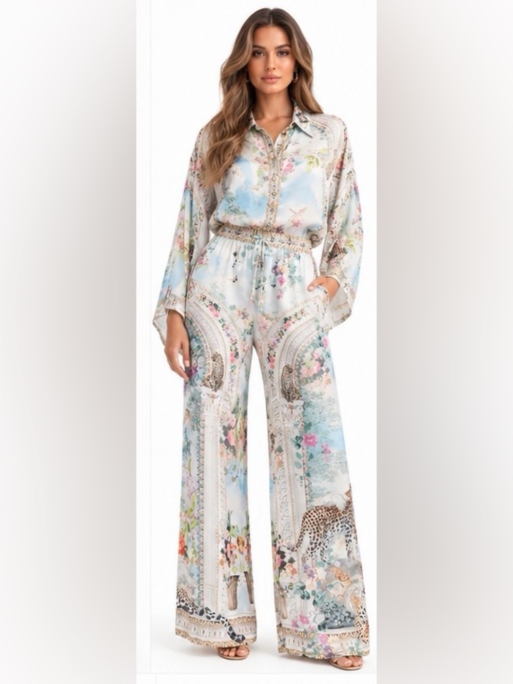 CAMILLA WE ALWAYS HAVE ALEXANDRIA silk pants and blouse set